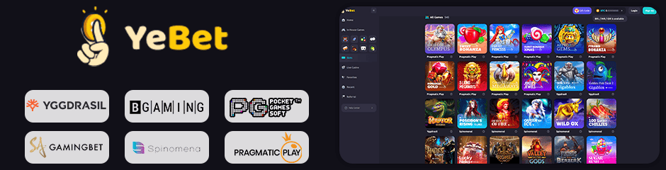 YeBet Casino games and software