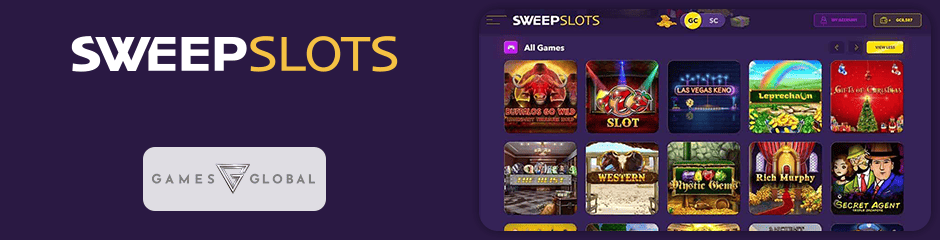 SweepSlots Casino games and software