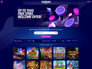 Gemler Casino website screenshot
