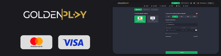 payment options for depositing and withdrawing golden play casino