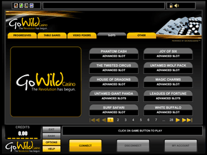 Gowild Casino software screenshot