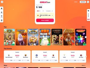 GreatWin Casino website screenshot