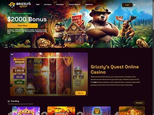 Grizzly's Quest Casino website screenshot
