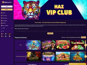 Haz Casino website screenshot