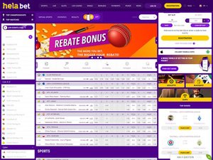 HelaBet Casino website screenshot