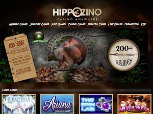 Hippozino Casino website screenshot