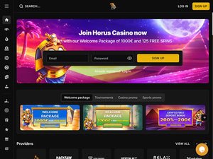 Horus Casino website screenshot