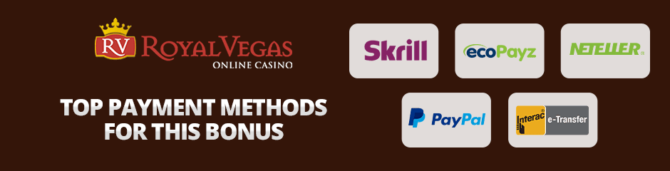 royal vegas payments methods