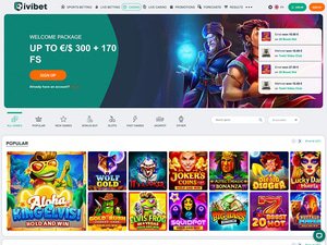 Ivibet Casino website screenshot