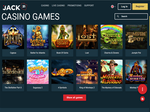 Jack21 Casino software screenshot