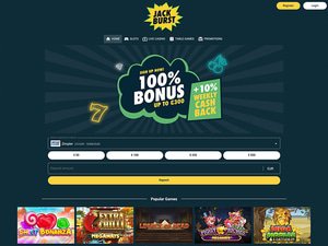 JackBurst Casino website screenshot