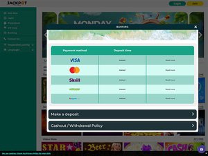 Jackpot Island Casino cashier screenshot
