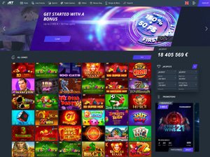 Jet Casino website screenshot