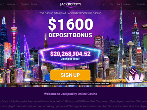Jackpot City website screenshot