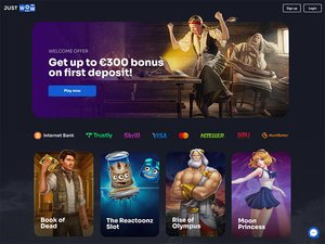 JustWOW Casino website screenshot