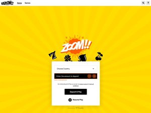 Kazoom Casino website screenshot