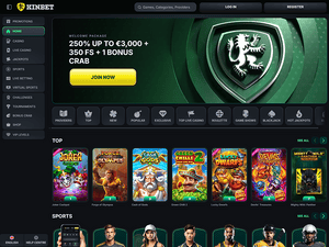 Kinbet Casino website screenshot
