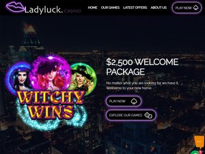 Ladyluck website screenshot