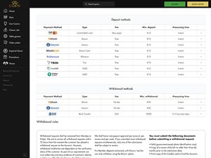 Le Coin Flip Casino cashier screenshot