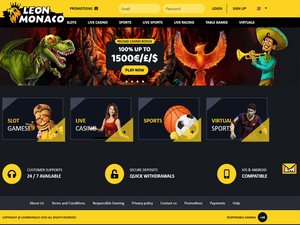 LeoMonaco Casino website screenshot