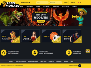 LeoMonaco Casino website screenshot