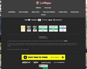 Leo Vegas Casino cashier screenshot