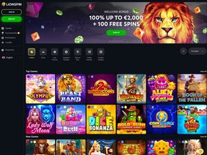 LionSpin Casino website screenshot