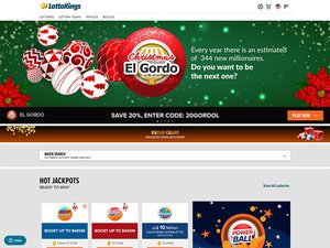 Lotto Kings Casino website screenshot