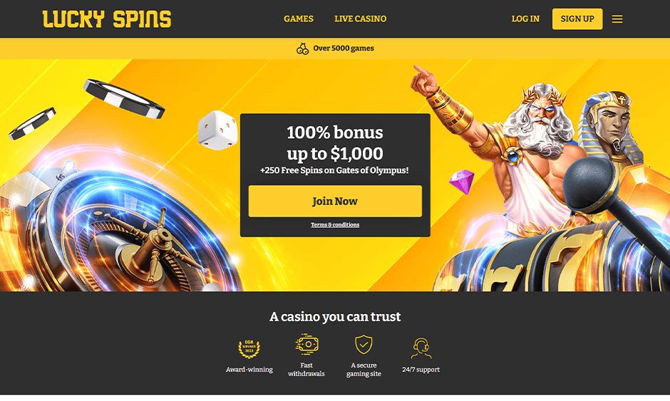 lucky spins casino canada games screenshot