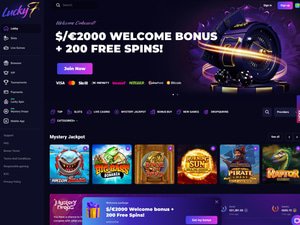 Lucky7even Casino website screenshot