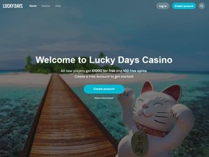 LuckyDays Casino website screenshot