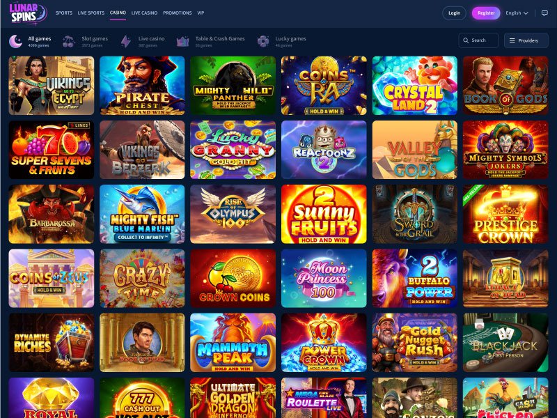 LunarSpins Casino games screenshot
