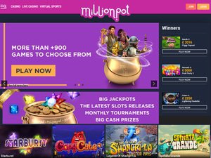 MillionPot website screenshot