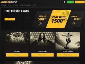 Mobilbahis Casino website screenshot