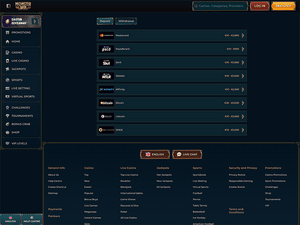 Monster Win Casino cashier screenshot