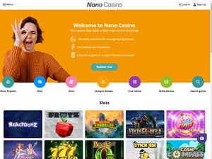 Nano Casino website screenshot