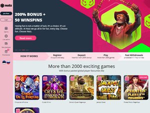 Nutz Casino website screenshot