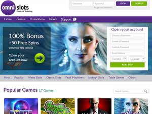 Omni Slots Casino website screenshot