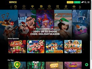 Ozwin Casino website screenshot