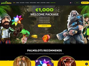 PalmSlots Casino website screenshot