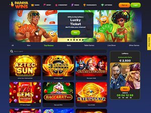 Papaya Wins Casino website screenshot