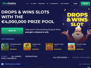 Pino Casino website screenshot