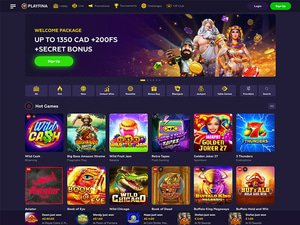Playfina Casino website screenshot