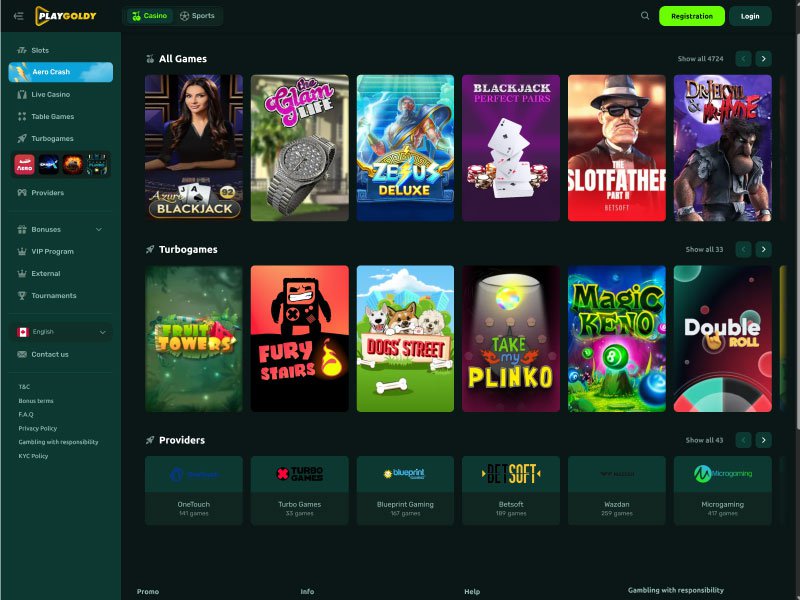 PlayGoldy Casino games screenshot