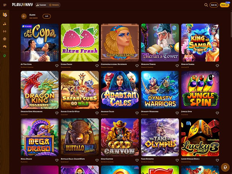 PlayJonny Casino games screenshot