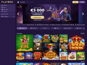 Playoro Casino website screenshot