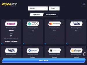 PowBet cashier screenshot