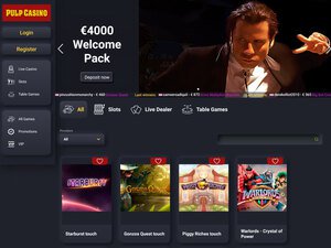 Pulp Casino website screenshot