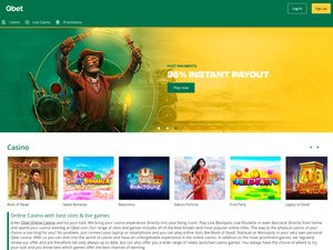 Qbet Casino website screenshot
