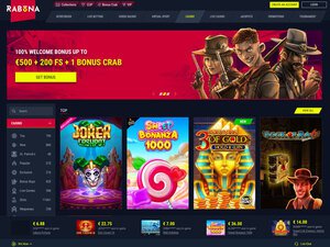 Rabona Casino website screenshot
